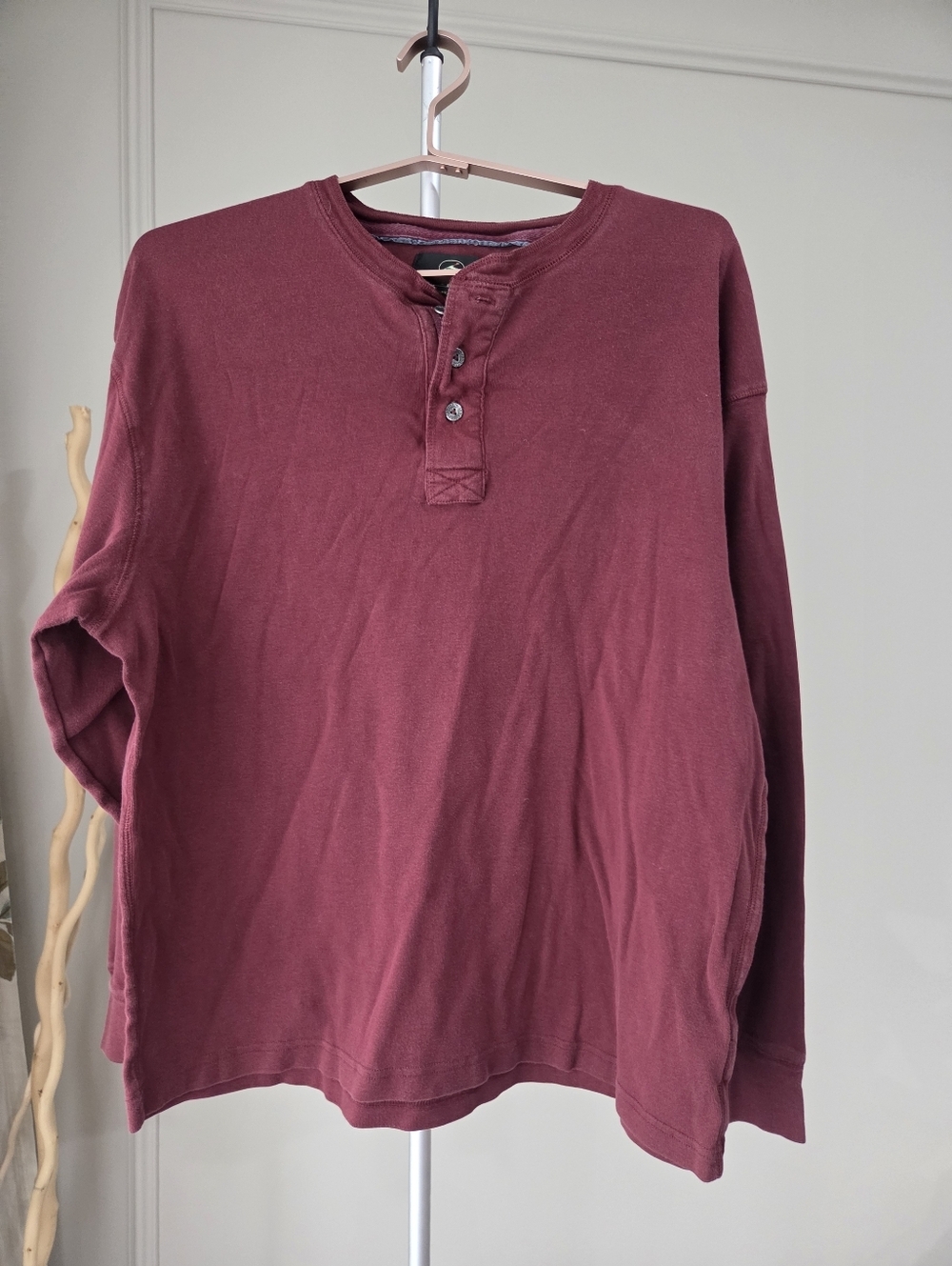 RedHead Maroon Long-Sleeve Henley Shirt Sz.L
